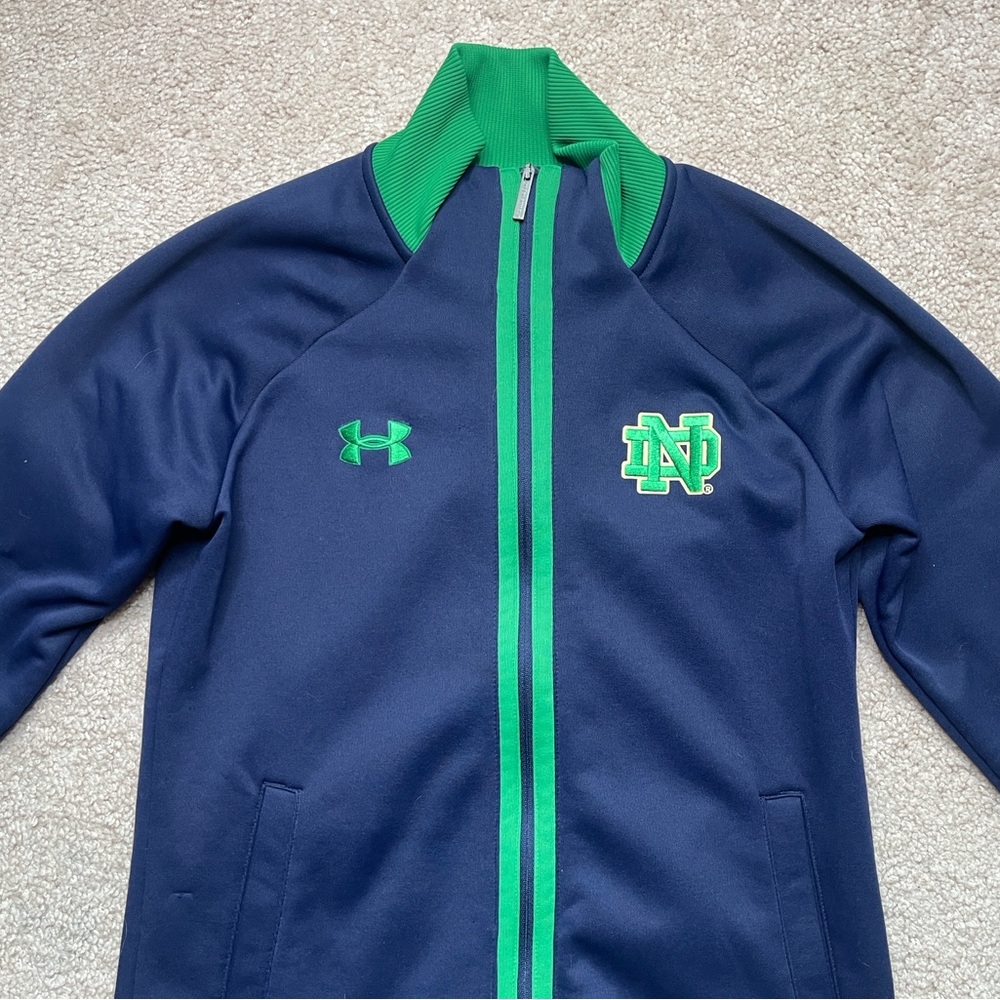 Under Armour Women's Navy and Green Notre Dame Jacket - Picture 2 of 7